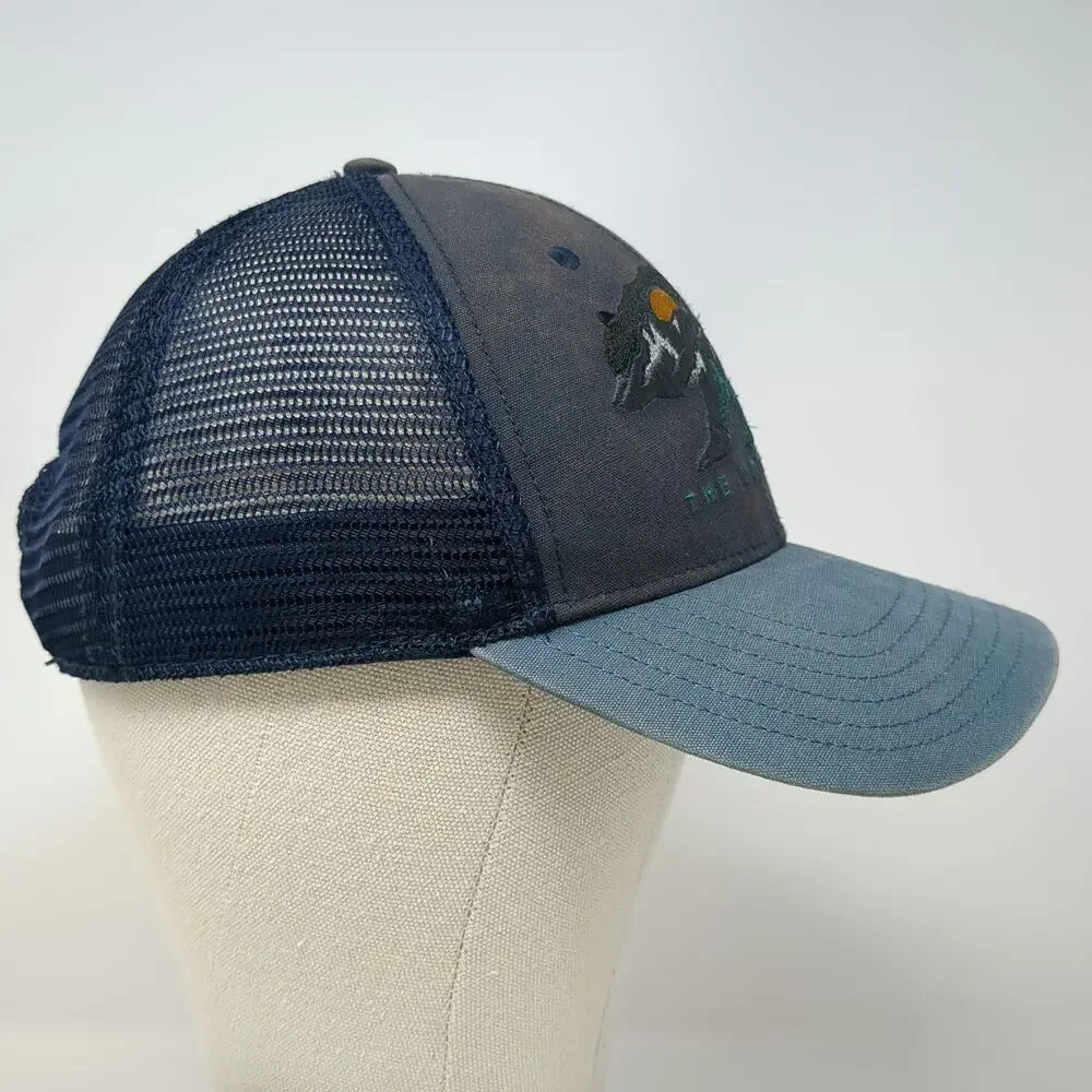 The North Face Trucker Hat Blue One Size Snapback Bear Mountain Mesh Embroidered